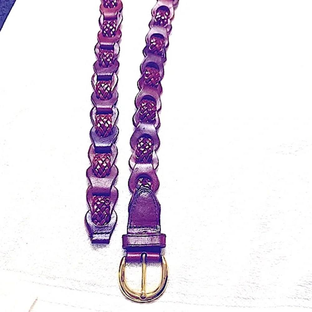 Bohemian»—»VINTAGE«—«|BOHO STYLE|Genuine Brown Leather Braided Linked Rope Belt